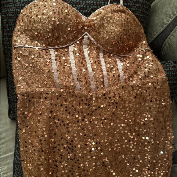 Everly Dresses & Skirts - Sequin Maxi Dress in Bronze